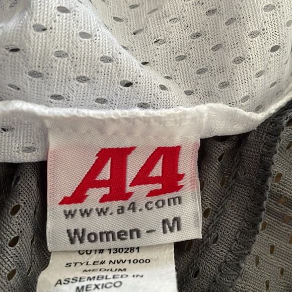 A4, Basketball Reversible Mesh Tank Top Women’s Size:M Gray/White - Picture 5 of 5